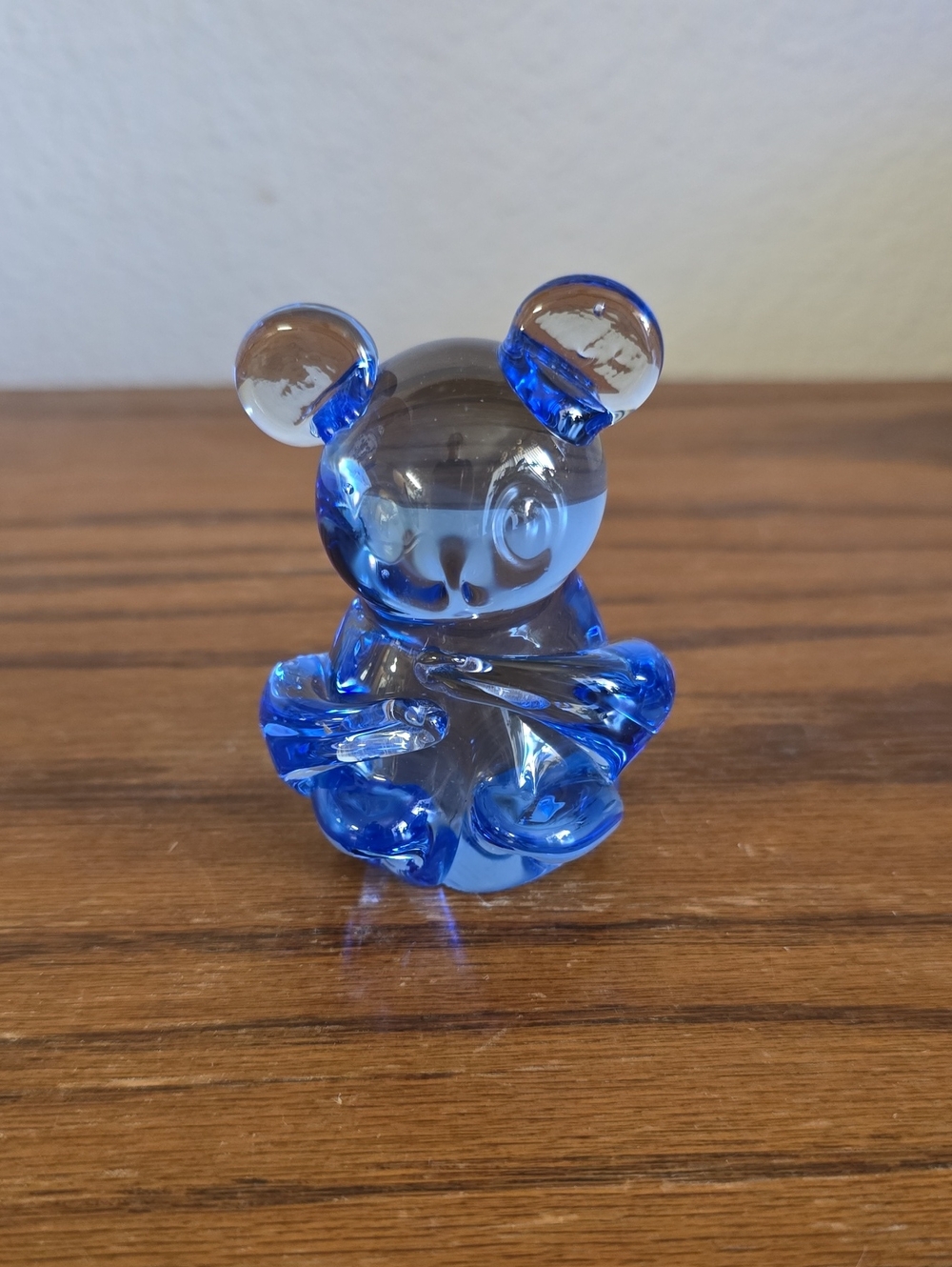 Blue Glass Teddy Bear Figurine Tote 12, Box 1